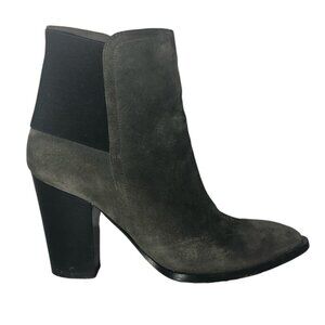 VINCE Boots Women's Size 7.5 Black Ellen Ankle Booties Charcoal Leather Shoes